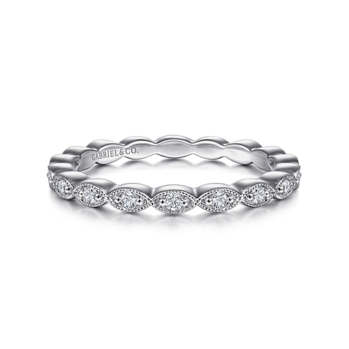 14K White Gold Diamond Matching Wedding Band