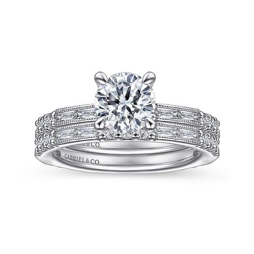 14K White Gold Diamond Matching Wedding Band