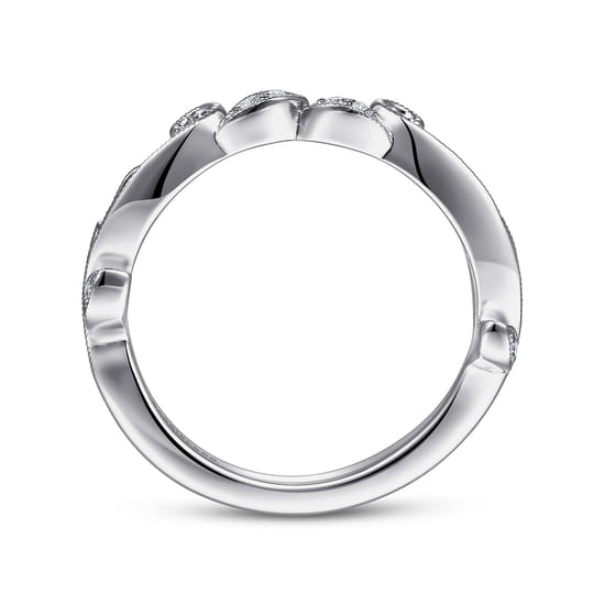 14K White Gold Diamond Matching Wedding Band angle 2