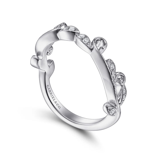 14K White Gold Diamond Matching Wedding Band angle 3