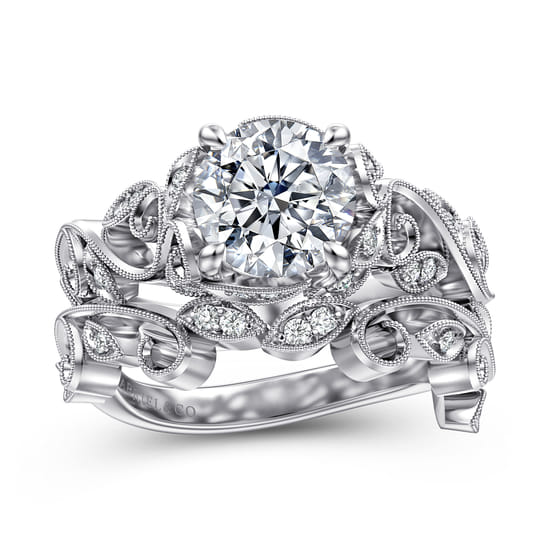 14K White Gold Diamond Matching Wedding Band angle 4