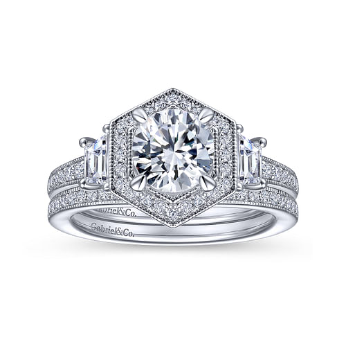 14K White Gold Diamond Matching Wedding Band