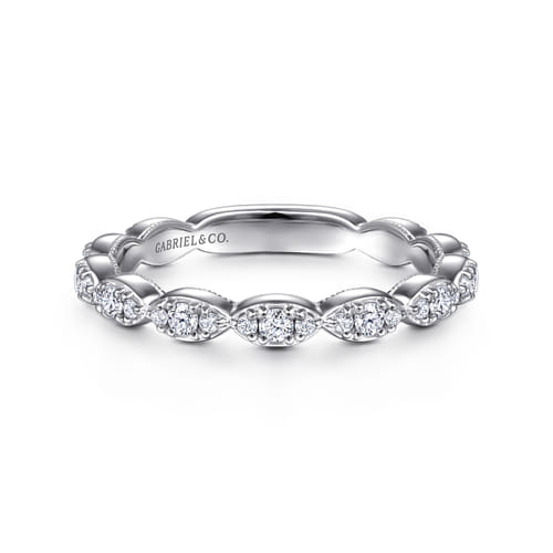 14K White Gold Diamond Matching Wedding Band