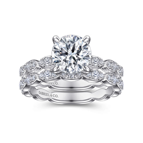 14K White Gold Diamond Matching Wedding Band