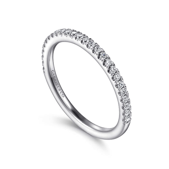 14K White Gold Diamond Matching Wedding Band angle 3