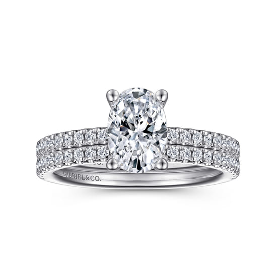 14K White Gold Diamond Matching Wedding Band angle 4