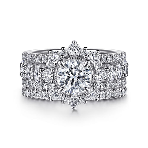 14K White Gold Diamond Matching Wedding Band