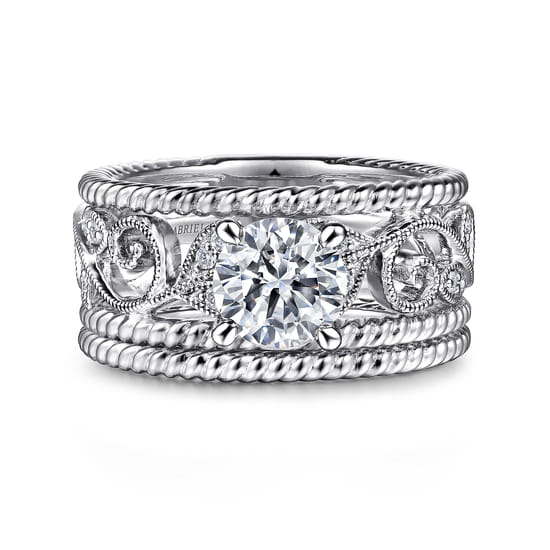 14K White Gold Diamond Matching Wedding Band angle 4