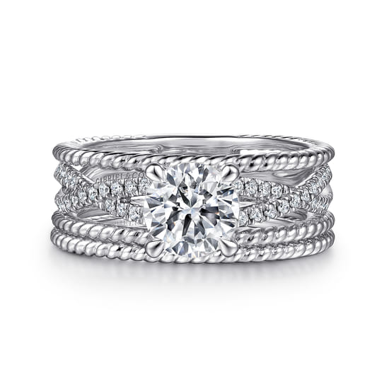 14K White Gold Diamond Matching Wedding Band angle 4