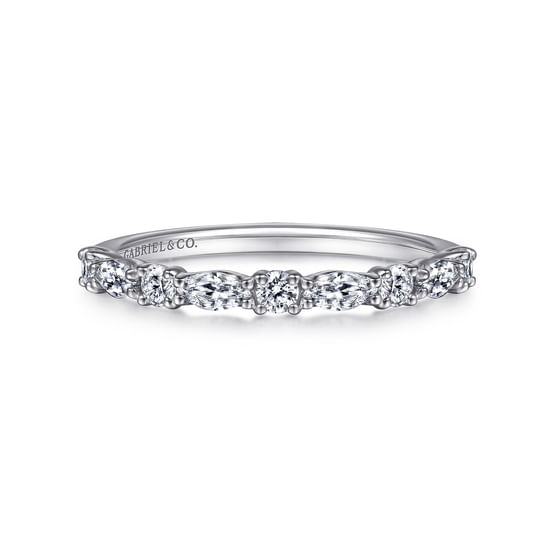 Gabriel - 14K White Gold Diamond Matching Wedding Band