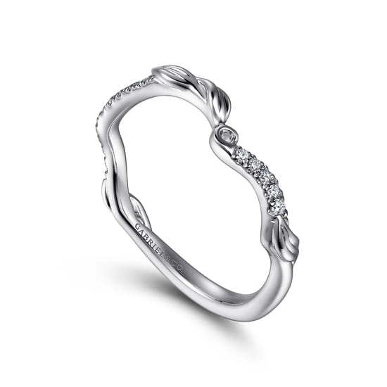 14K White Gold Diamond Matching Wedding Band angle 3