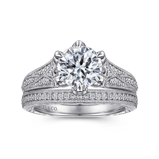 14K White Gold Diamond Matching Wedding Band angle 4