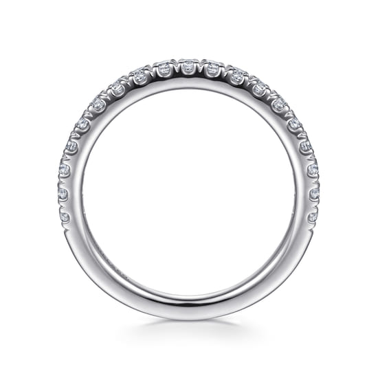 14K White Gold Diamond Matching Wedding Band angle 2