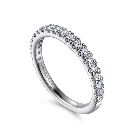 14K White Gold Diamond Matching Wedding Band angle 3