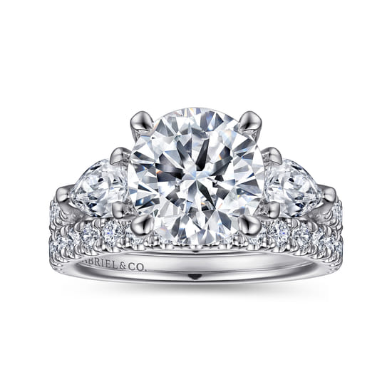 14K White Gold Diamond Matching Wedding Band angle 4