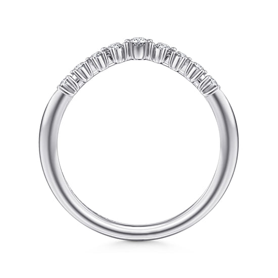 14K White Gold Diamond Matching Wedding Band angle 2