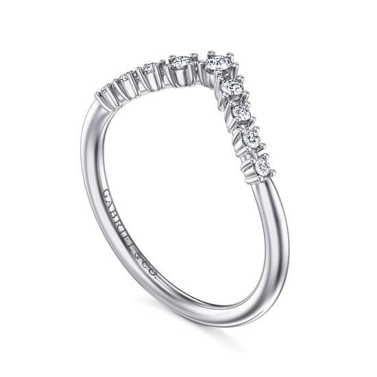 14K White Gold Diamond Matching Wedding Band angle 3