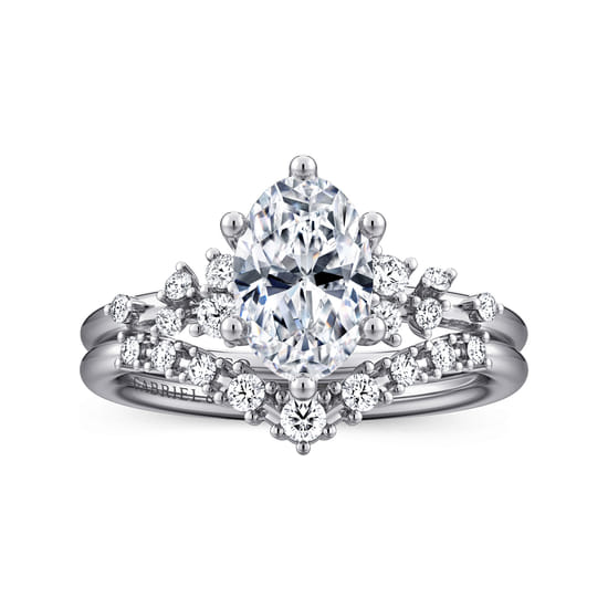 14K White Gold Diamond Matching Wedding Band angle 4