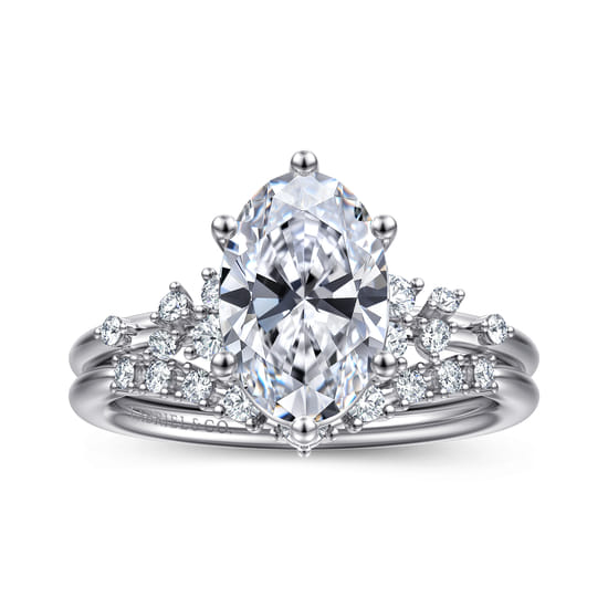 14K White Gold Diamond Matching Wedding Band angle 4