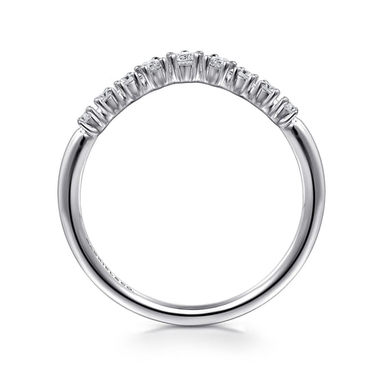 14K White Gold Diamond Matching Wedding Band angle 2