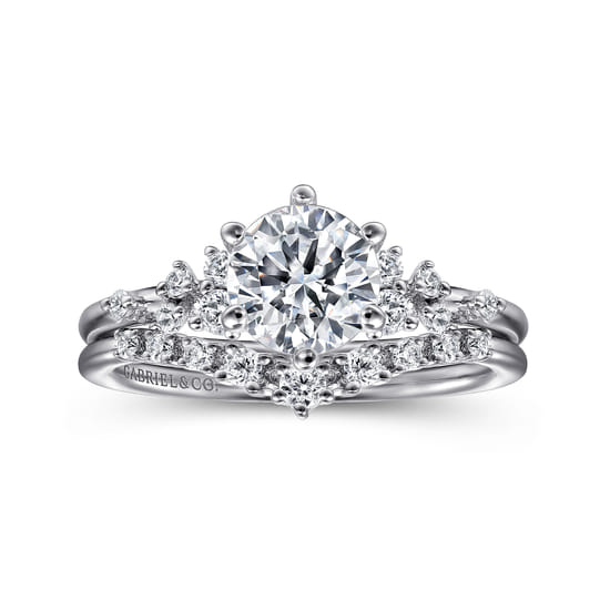 14K White Gold Diamond Matching Wedding Band angle 4