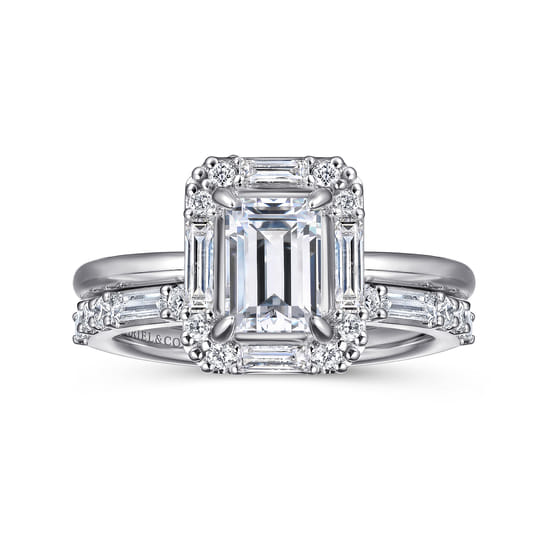 14K White Gold Diamond Matching Wedding Band angle 4