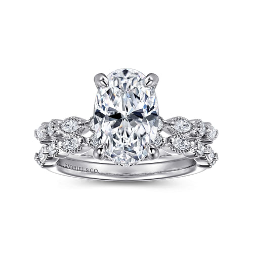 14K White Gold Diamond Matching Wedding Band