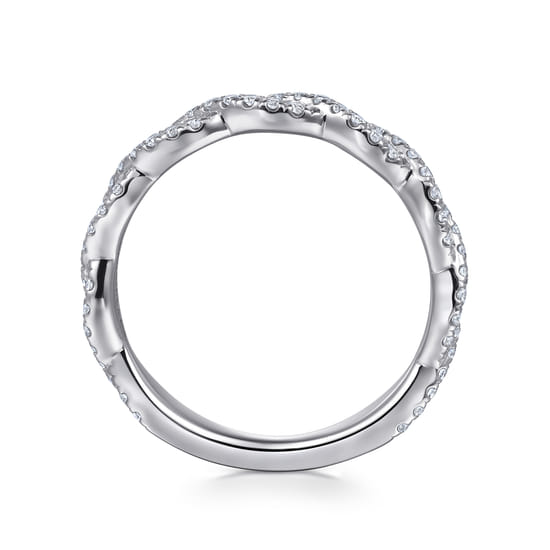 14K White Gold Diamond Matching Wedding Band angle 2