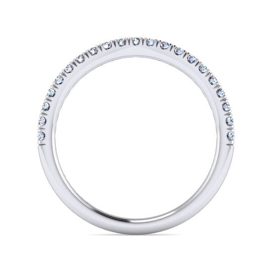 14K White Gold Diamond Matching Wedding Band angle 2