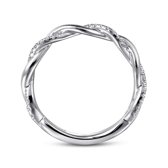 14K White Gold Diamond Matching Wedding Band angle 2