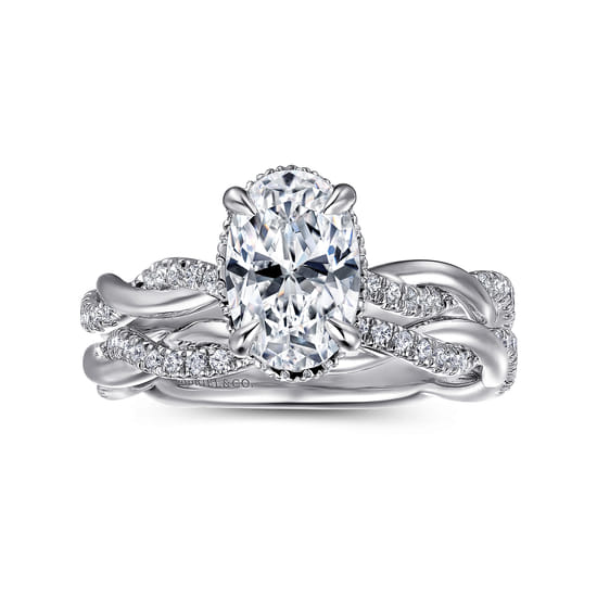 14K White Gold Diamond Matching Wedding Band angle 4