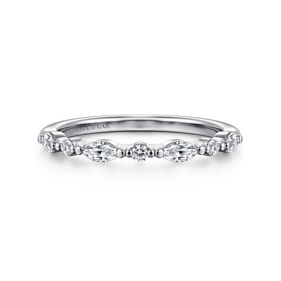 Gabriel - 14K White Gold Diamond Matching Wedding Band