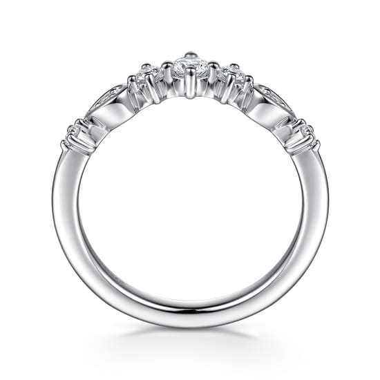 14K White Gold Diamond Matching Wedding Band angle 2