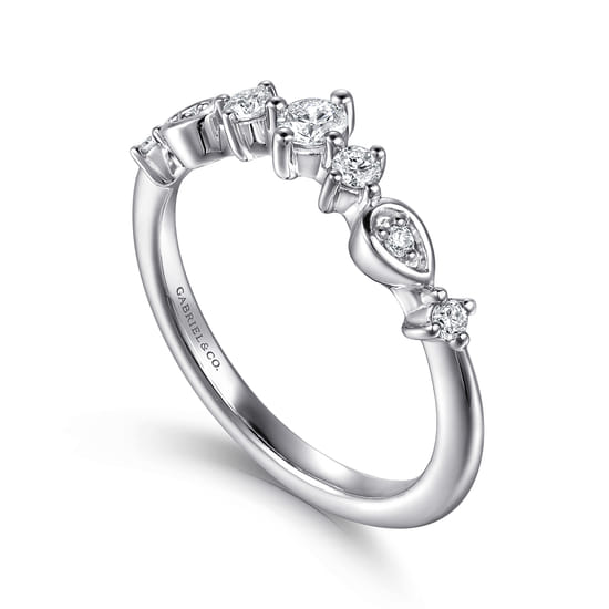 14K White Gold Diamond Matching Wedding Band angle 3