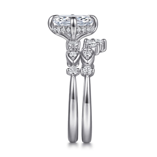 14K White Gold Diamond Matching Wedding Band angle 5