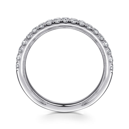 14K White Gold Diamond Matching Wedding Band angle 2