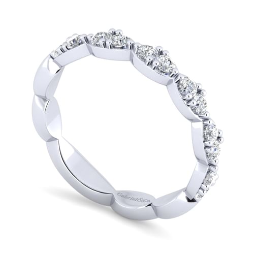 14K White Gold Diamond Matching Wedding Band