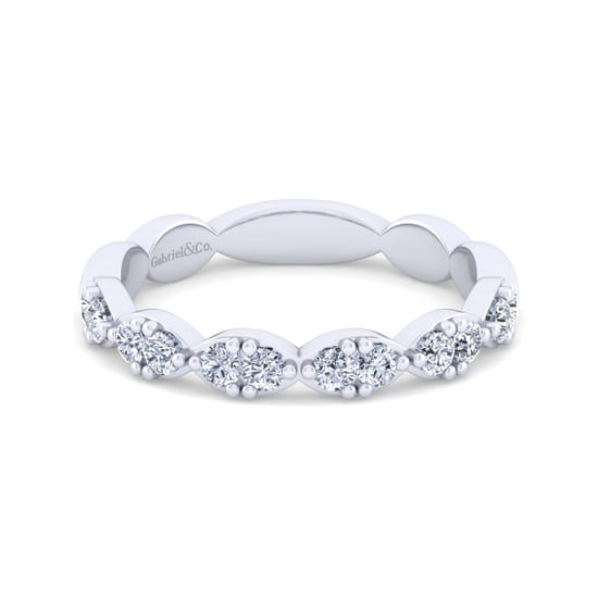 Gabriel - 14K White Gold Diamond Matching Wedding Band Gabriel - 14K White Gold Diamond Matching Wedding Band