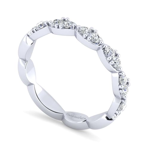 14K White Gold Diamond Matching Wedding Band