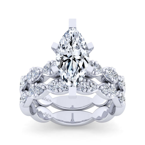 14K White Gold Diamond Matching Wedding Band