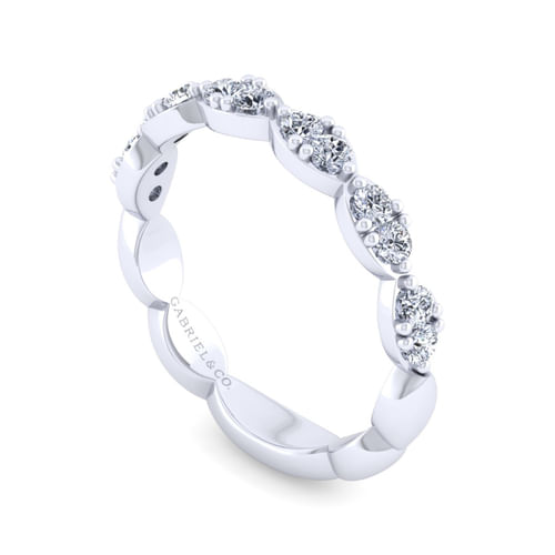 14K White Gold Diamond Matching Wedding Band