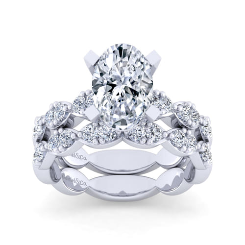 14K White Gold Diamond Matching Wedding Band