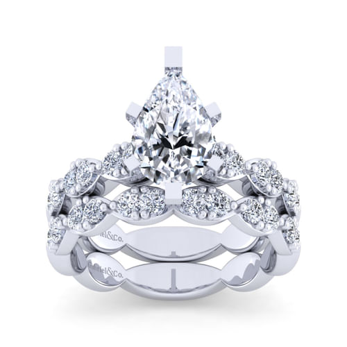 14K White Gold Diamond Matching Wedding Band