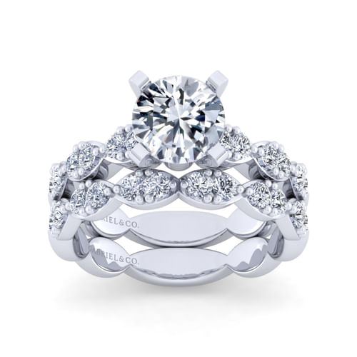 14K White Gold Diamond Matching Wedding Band