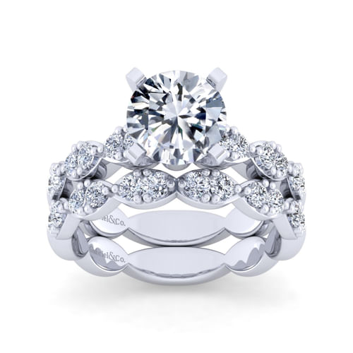14K White Gold Diamond Matching Wedding Band
