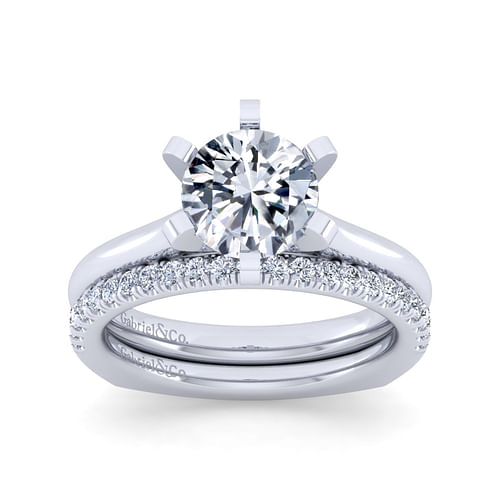 14K White Gold Diamond Matching Wedding Band