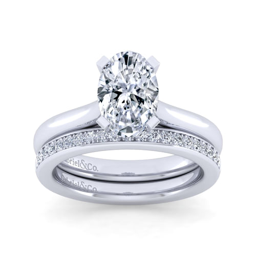 14K White Gold Diamond Matching Wedding Band