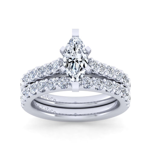 14K White Gold Diamond Matching Wedding Band