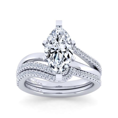 14K White Gold Diamond Matching Wedding Band