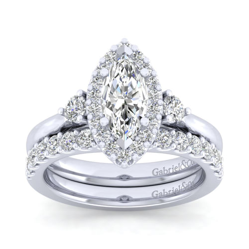 14K White Gold Diamond Matching Wedding Band